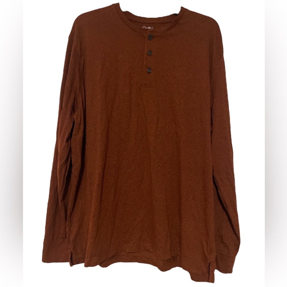 Croft & Barrow Orange Button Casual LS Sleeve Polo Basic Tee - Size XXL